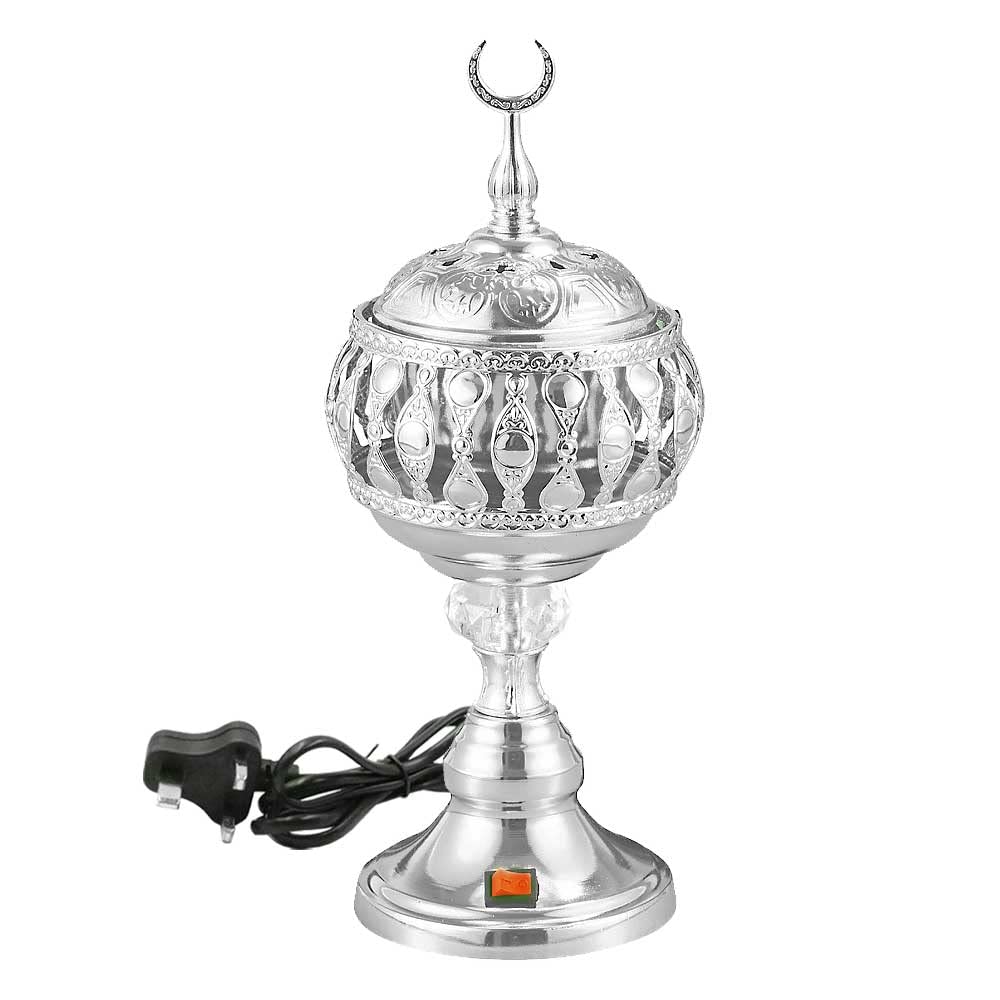 Bakhoor BoSidinOud Bakhoor Incense Burner Electric Mabkhara Gold/Silver – WF-116-G (Silver)
