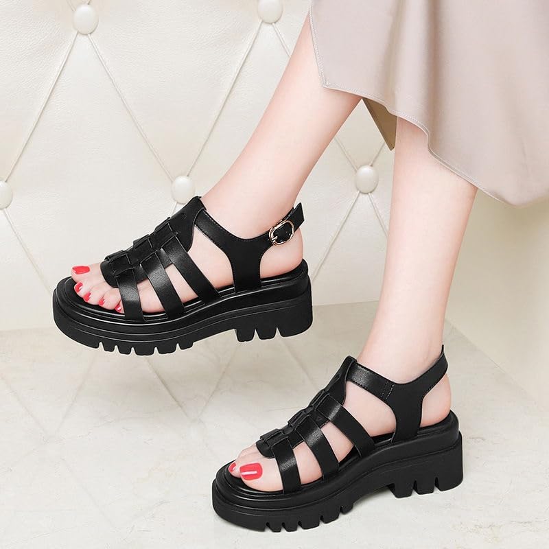 Generic Women's Platform Sandals Buckle Ankle Strap Open Toe Sandal Wedge Heel Walking Sandals4