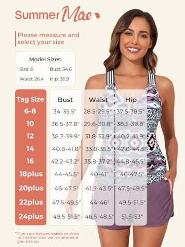 Summer Mae Modest Tankini Swimsuits for Women 2025 Two Piece Bathing Suits with Sporty Pockets Boy Shorts for Tummy Control4