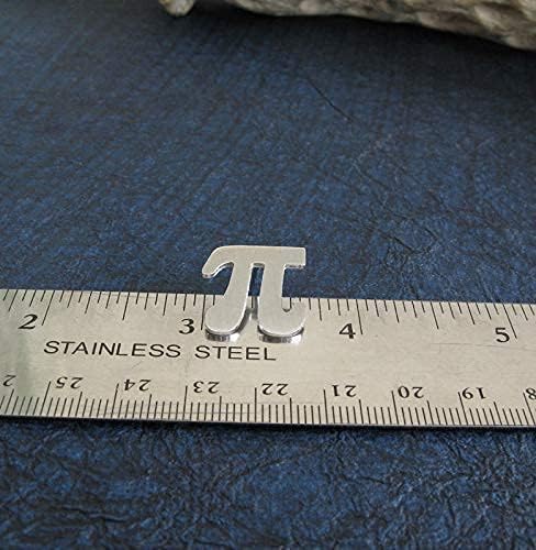 Pi Math Symbol Sterling Silver Tie Tack Lapel Hat Brooch Pin Handmade in USA