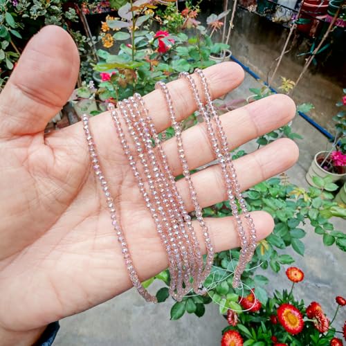 Image of 2mm Rondelle Glass Beads for Jewelry Making, Faceted Briolette Crytal Spacer Beads for Bracelet Necklace Earring, Silver Champagne 1200pcs