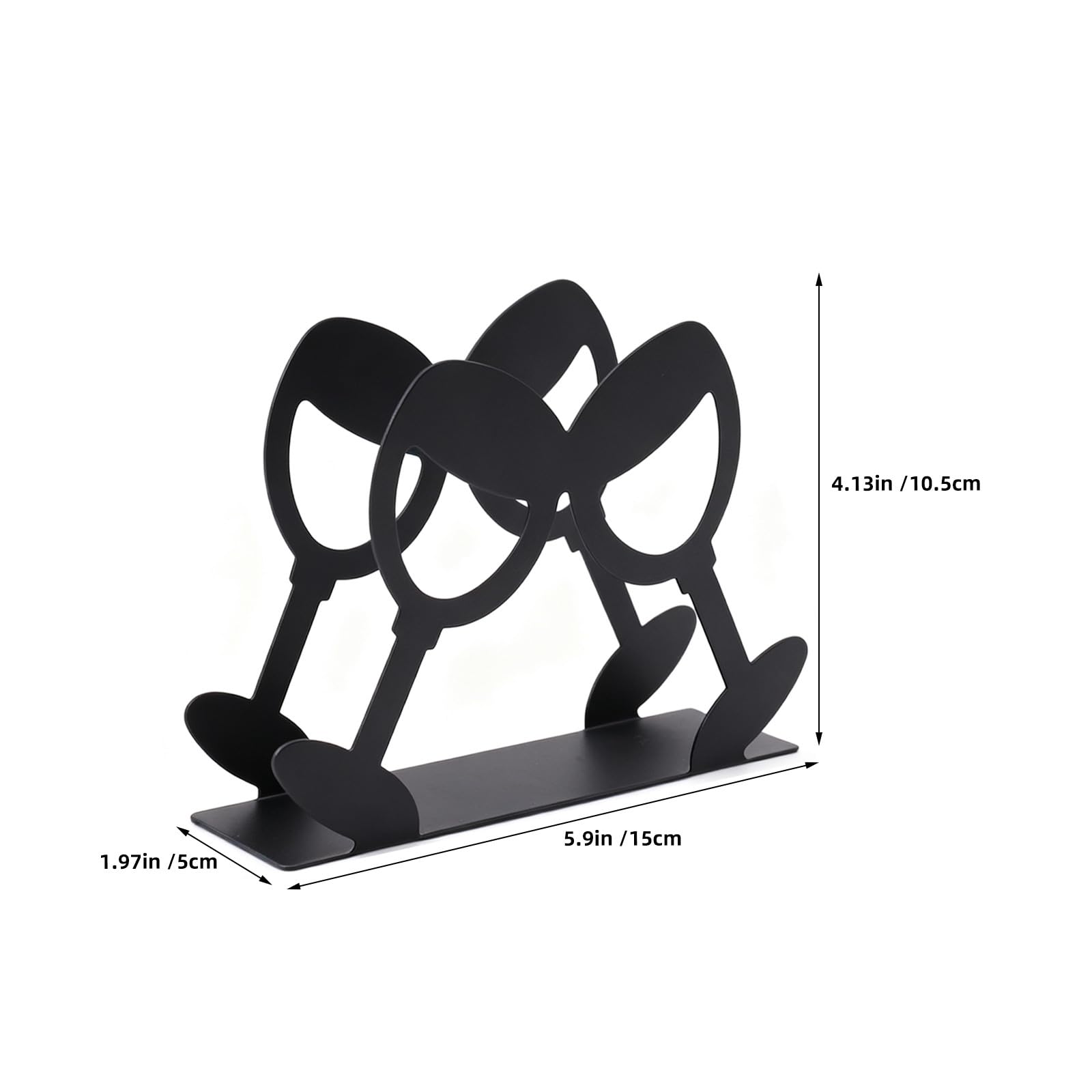 IMIKEYA 2er-Set Serviettenhalter für den Tisch – Schwarzer Metall-Serviettenspender für Rotweingläser mit großer Öffnung, ideal für Restaurants, Bars und Küchen im Landhausstil.