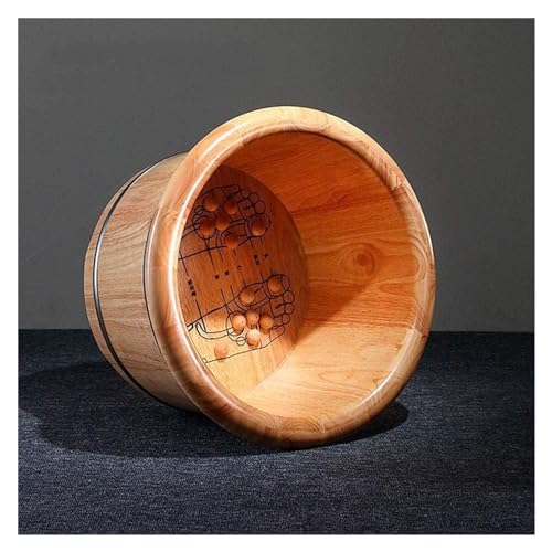 Bañera de madera maciza para pies, artesanal, marrón miniatura 5