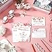 Marspark Set of 25 Pink Floral Baby Shower Invitations, Diaper Raffle Tickets and Baby Shower Invitation Cards with Envelope, Party Supplies for Sweet Girl