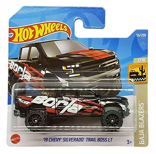 Hot Wheels - ´19 Chevy Silverado Trail Boss LT - Baja Blazers 7/10 - HCT49 - Short Card - GM - Borla - Mattel 2022