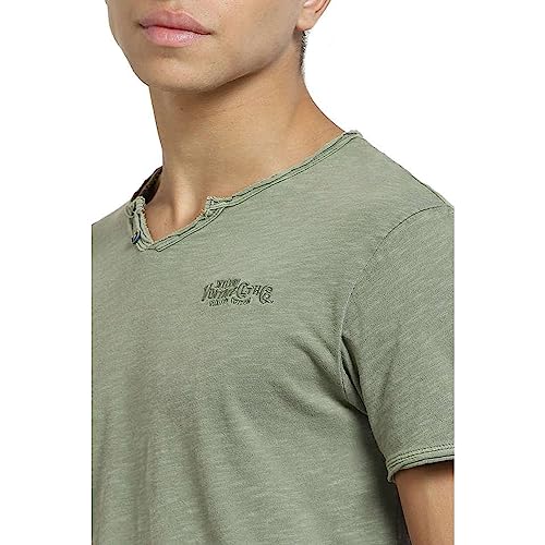 Image of Jack & Jones Men's Cotton Solid Slim Fit T-Shirt