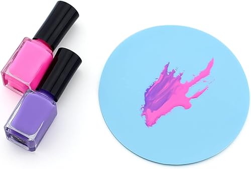 Miniatura 2 de FRCOLOR 5 unids redondo de pintura acrílica de acero inoxidable paleta de gel de uñas tablero de color pintura de uñas paleta de uñas para arte de