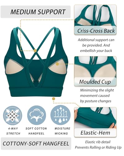 Image of RUNNING GIRL High Impact Sports Bras for Women, High Support Running Sports Bra Moulded Cup Strappy Sports Bras
