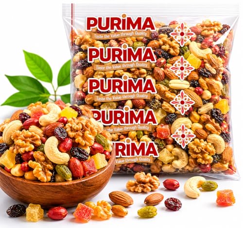 Fruit and Nut Mix 1kg - Mixed Nuts & Dried Fruits Ready to Eat Healthy Snacks Selection Bulk Bags Dry Trail Mixture Snacking Baking Raw Natural Energy Plain Unsalted Breakfast Cereal Muesli Topper