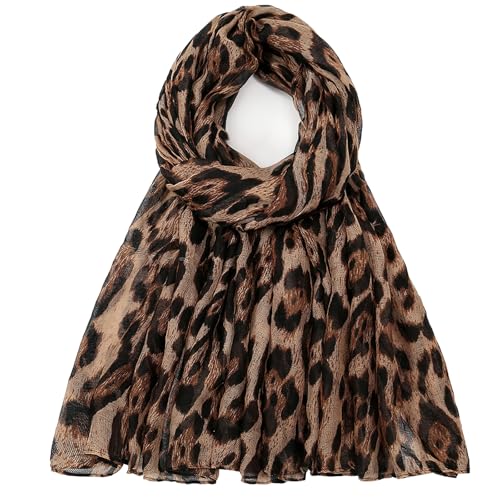 vimate leopard print scarf for women-spring fall winter lightweight cheetah print scarfs gifts for women large neck scarves shawl travel beach scarf (US-Style 30)
