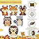 Igel Bastelset für Kinder, 12 Pcs Herbst Anhänger Holz Deko mit Pigmente, 3D Eule Holzbastelsets, Herbst Basteln Kinder zum Basteln und Bemalen Fuchs, Elch, Eichhörnchen, Waschbär Jesienne