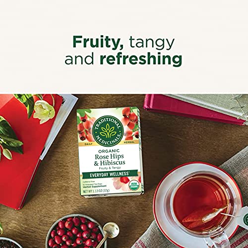 Traditional Medicinals Tea, Organic Rose Hips & Hibiscus, Supports Everyday Wellness, 96 Tea Bags (6 Pack) - Image 4