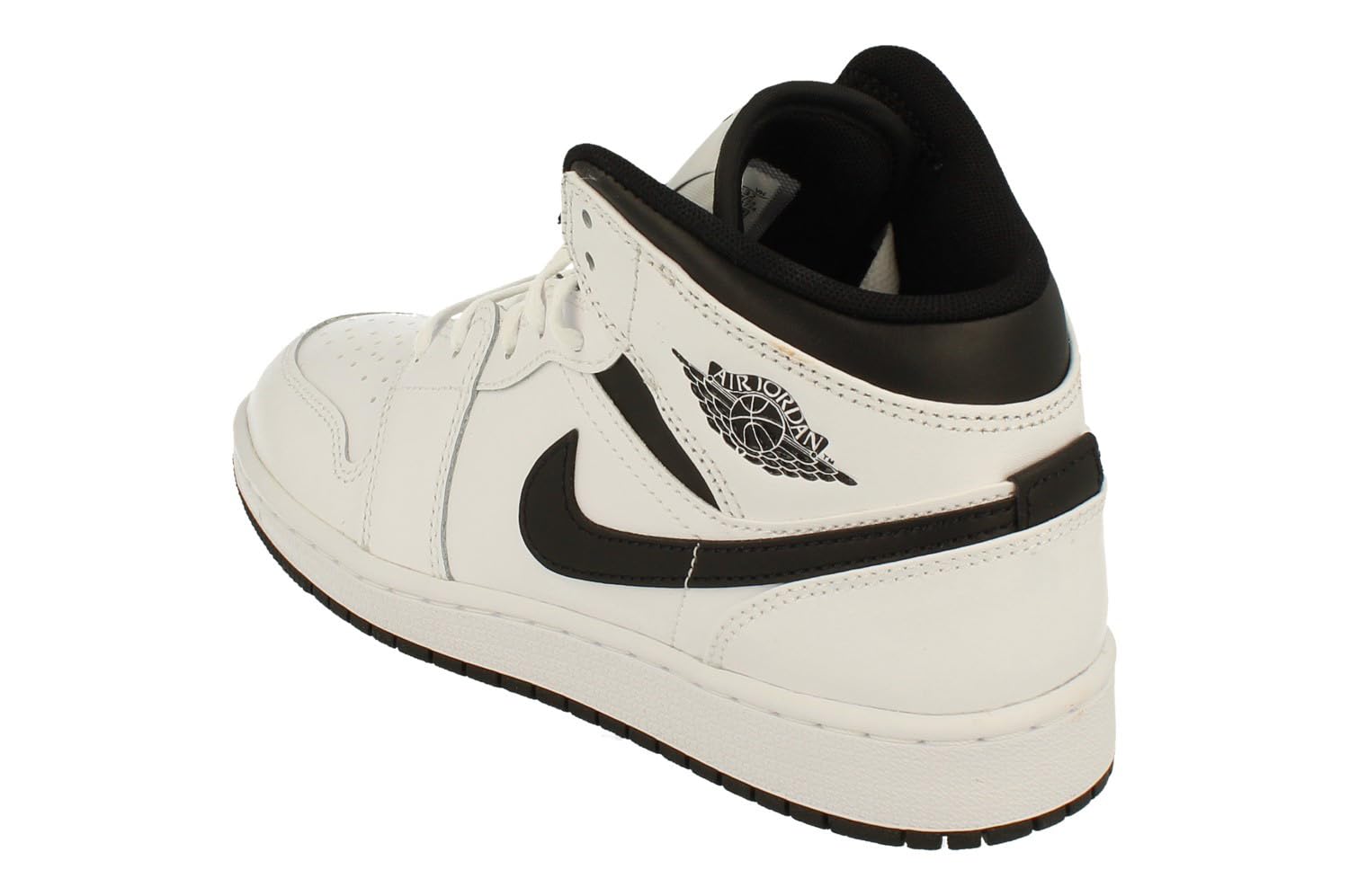 NIKE Air Jordan 1 Mid Big Kids' Shoes (DQ8423-132, White/Black-White-Black) Size 6