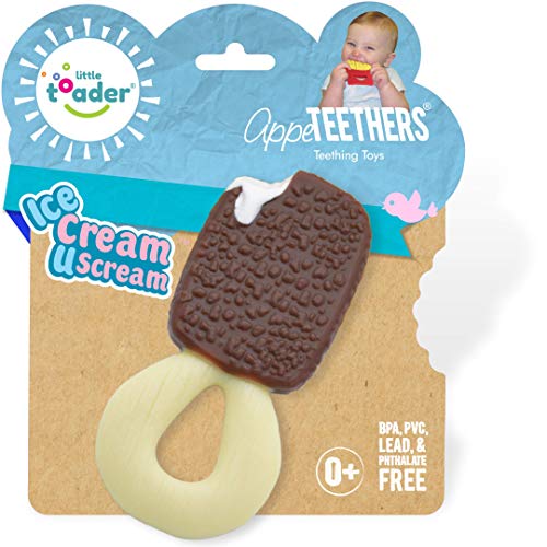 Little Toader Teething Toys - Soft Silicone Desserts Sweets and Candy Shaped BPA Free Teethers (Chocolate and Vanilla Ice Cream)