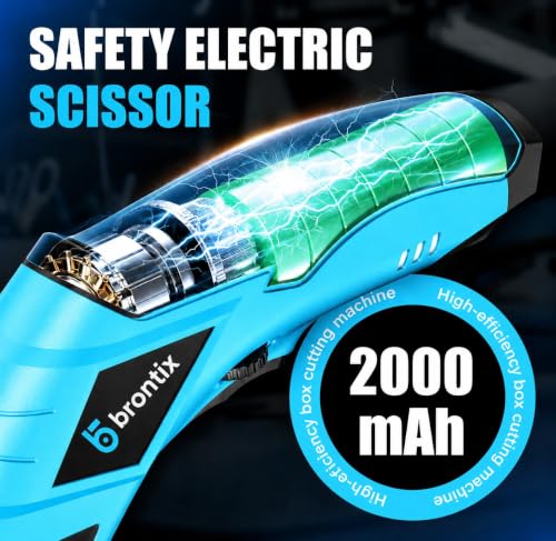 Image of BRONTIX Electric Scissor Cutting Machine 10000 RPM with 2 blades | 2000 Mah battery | Scissors Paper Cutter for Fabric Tailoring Accessories Heavy Duty Cutter Machine