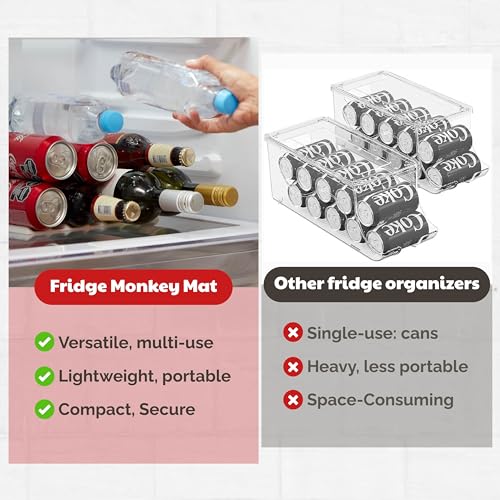 image for Cooks Innovations Fridge Monkey Mat - Wine & Soda Can Organizer for Re