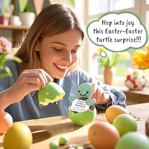 Mini Funny Turtle Easter Basket Essentials Stuffers for Teens Easter Gifts for Kids Teen Girls Boys Birthday Gifts for Women Men Mothers Day Graduation Teacher Appreciation Positive Emotional Turtle