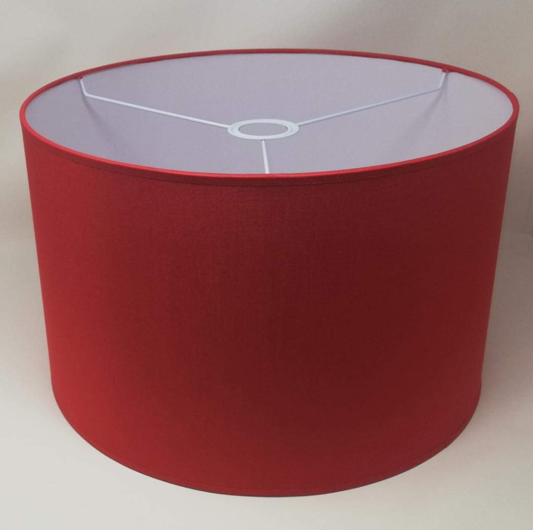 Paralume Artigianale In Cotone | Cilindro Blu Per Lampade Da Tavolo O Sospese - 30x20 Cm - Foto 10