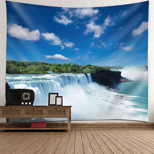 Tapiz para colgar en la pared con diseño de cascada de 150x150 cm para decorar el dormitorio