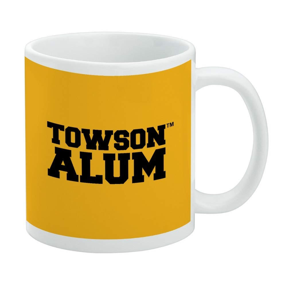 Towson University Tigers Alumn Ceramic Coffee Mug, Novelty Gift Mugs for Coffee, Tea and Hot Drinks, 11oz, White