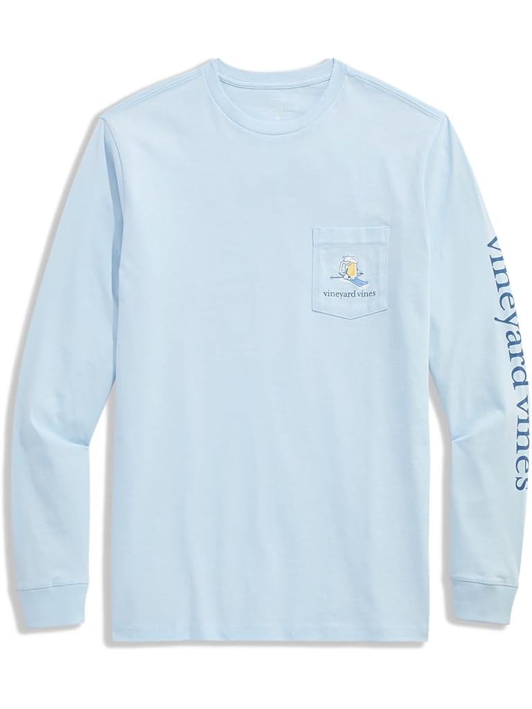 Blue Vineyard Vines Brew Ski Time Long Sleeve Pocket Tee