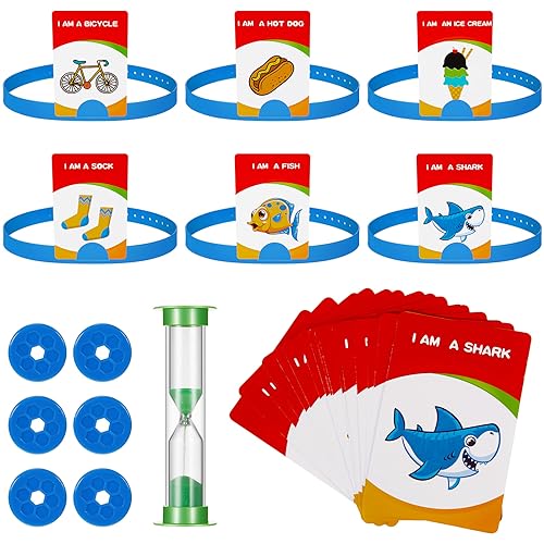 Sumind Headband Game Fun Heads Up Guessing Game Quick Question Cards Set Includes Headbands, Picture...