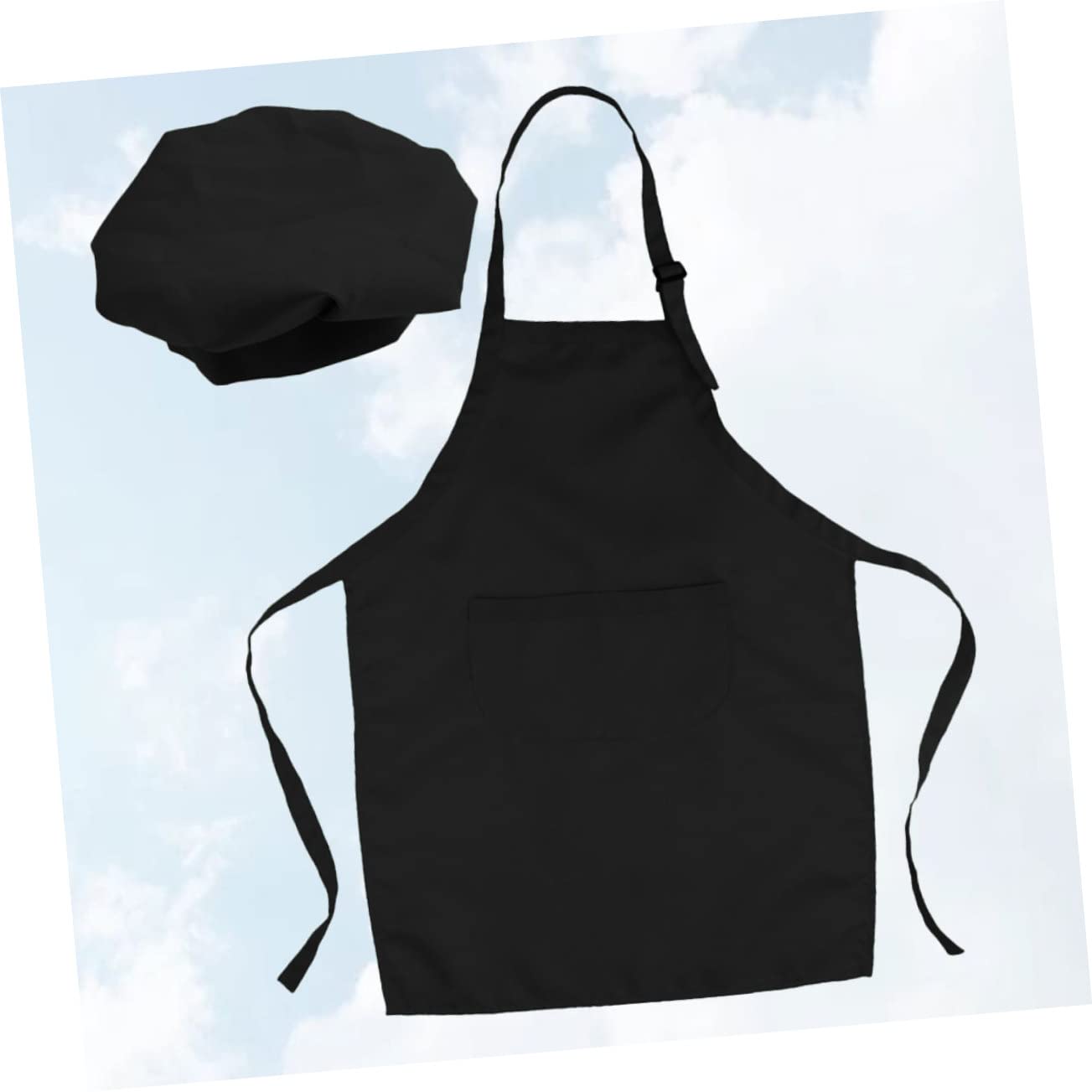 HOLIDYOYO Children's Chef Hat Apron Set Toddler Cooking Apron Art Painting Bib Adjustable Neck Waist Tie Boys Girls Bibs