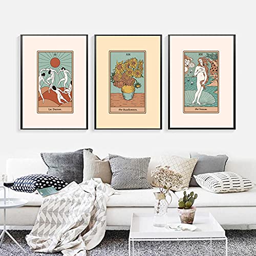 Art mural Les Tournesols pour habiller un grand mur vide avec 3 impressions de galerie
