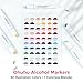 Ohuhu Alcohol Markers: Mini Brush & Slim Broad 60 Illustration Colors Dual Tip Brush Tip Alcohol-based Art Marker for Artists Adults Coloring Illustration- Refillable - Kaala B Series of Ohuhu Markers