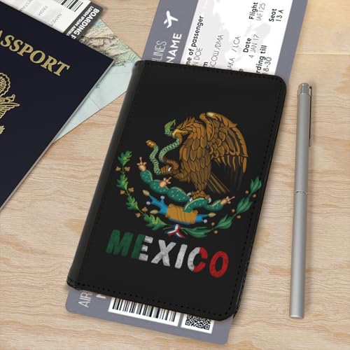 Mexican Mexico Flags Passport Holder Travel Wallet PU Leather Case Protector Cover Credit with Card Slots for Women and Men4