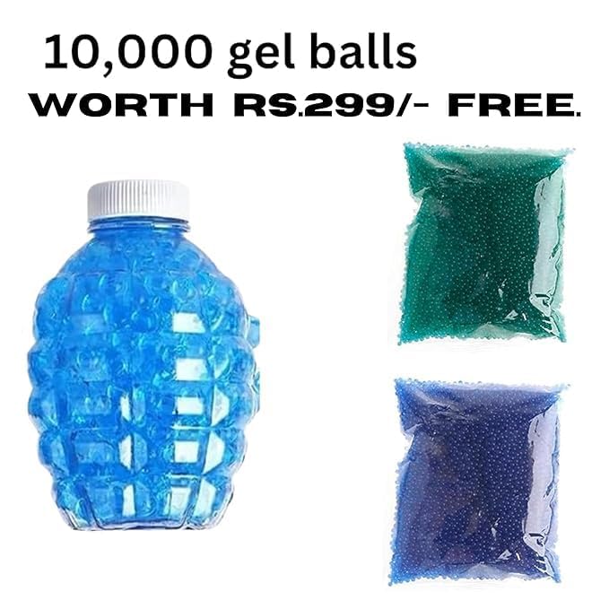 Image of Automatic Gel Blaster Gun with 10K Gel Balls, Electric Operated Shooting Game for Kids & Adults, High Speed 50 Feet Range, Rechargeable, Multicolor
