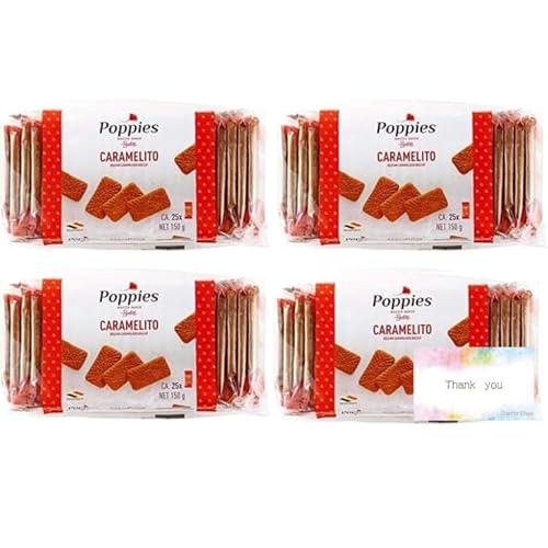 【4個セット】ポピーズ カラメルビスケット 150g オリジナルメッセージカード付きのサムネイル