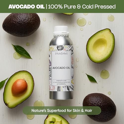 Image of VedaOils Cold Pressed Avocado Oil 100ml | Avocado Hair Oil for Hair Growth, Skin Care, Stress Relief & Body Massage