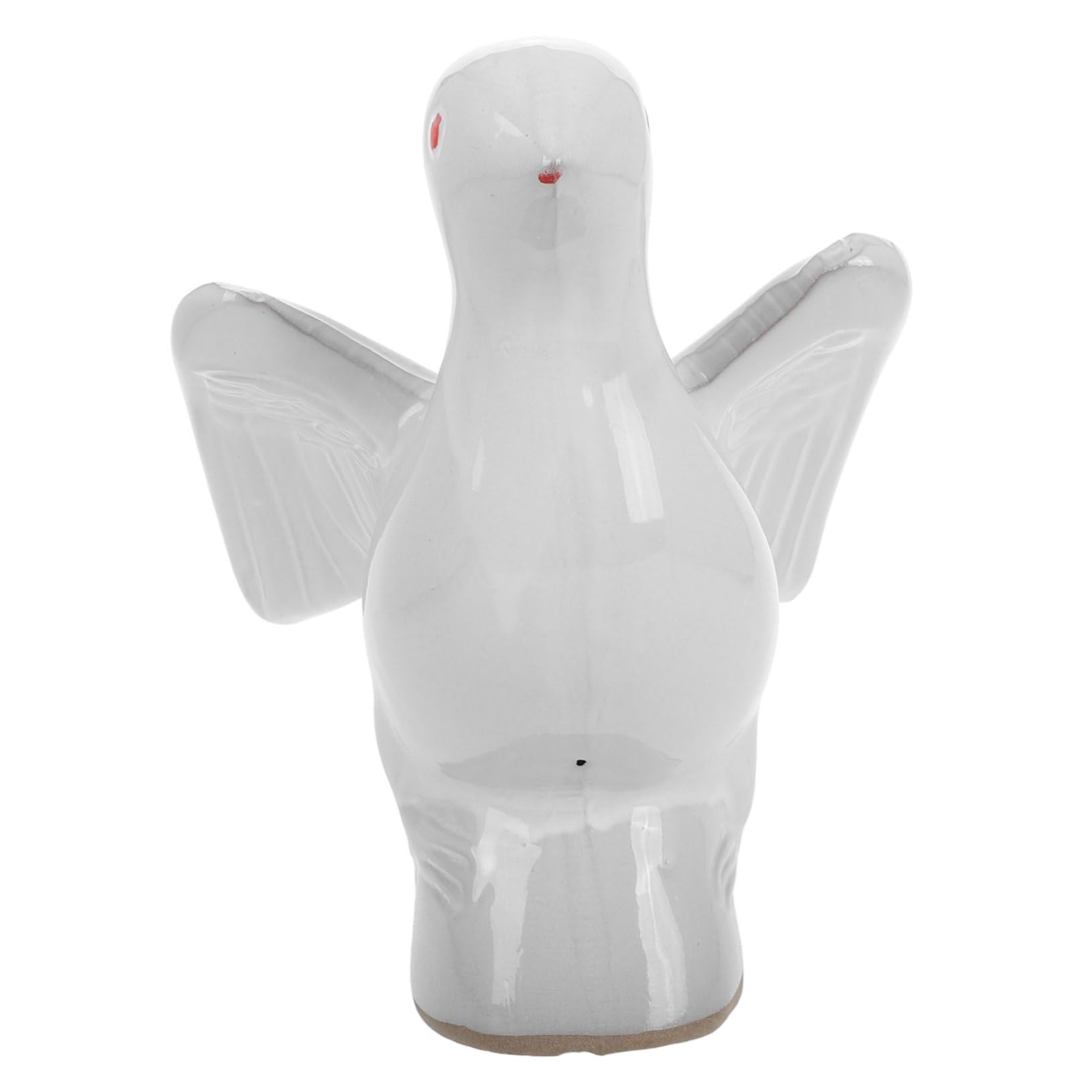 Figurine de pigeon en céramique blanche design antique chic pour toit