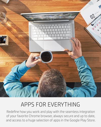 Image of HP Chromebook 14 Laptop, Intel Celeron N4020, 4 GB RAM, 32 GB eMMC, 14 inch HD Micro-Edge Display, Chrome OS, Thin & Portable, 4K Graphics, Snow White Keyboard (14a-na0023nr, 2021, Ceramic White)