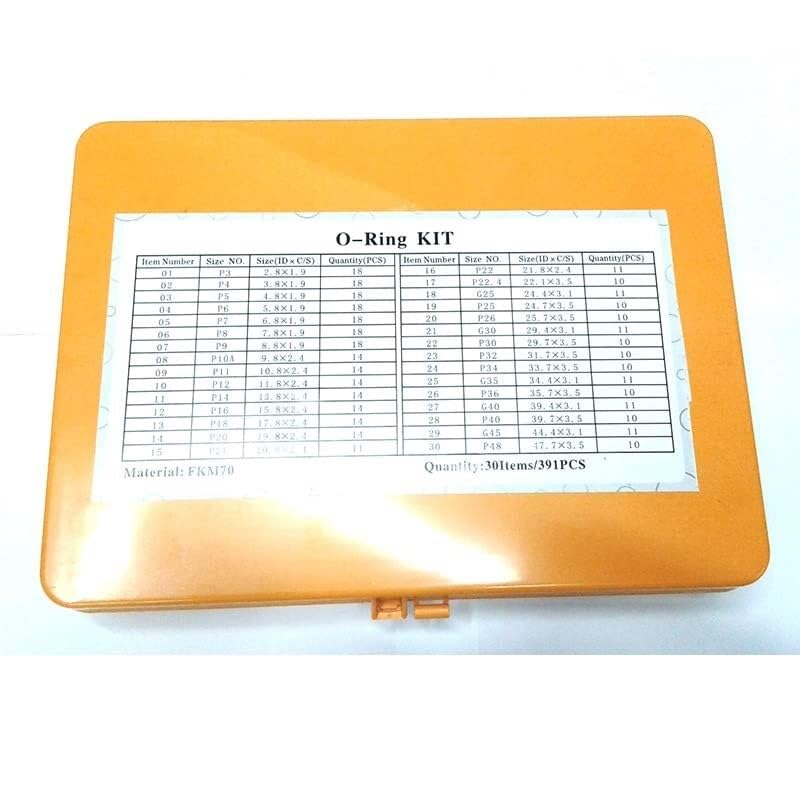 Kit d'assortiment de Joints toriques métriques 70 Marron FKM, Joints toriques automatiques FKM-red390/jaune391/rouge382/vert372 – (Taille : Jaune 391)(Green 372)