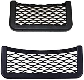 2x Storage Net Medium + Large Mesh Storage Compartment Storage Stretch Depot Car Cars, Trucks, Compartment Drawer Self-Adhesive Storage Black Duo Set for Fiat