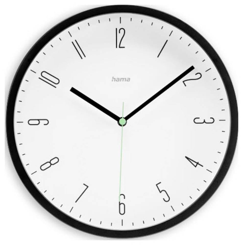Hama "Capri Wall Clock, Quartz Clock, Analogue, Modern, Ø 25 cm, Black