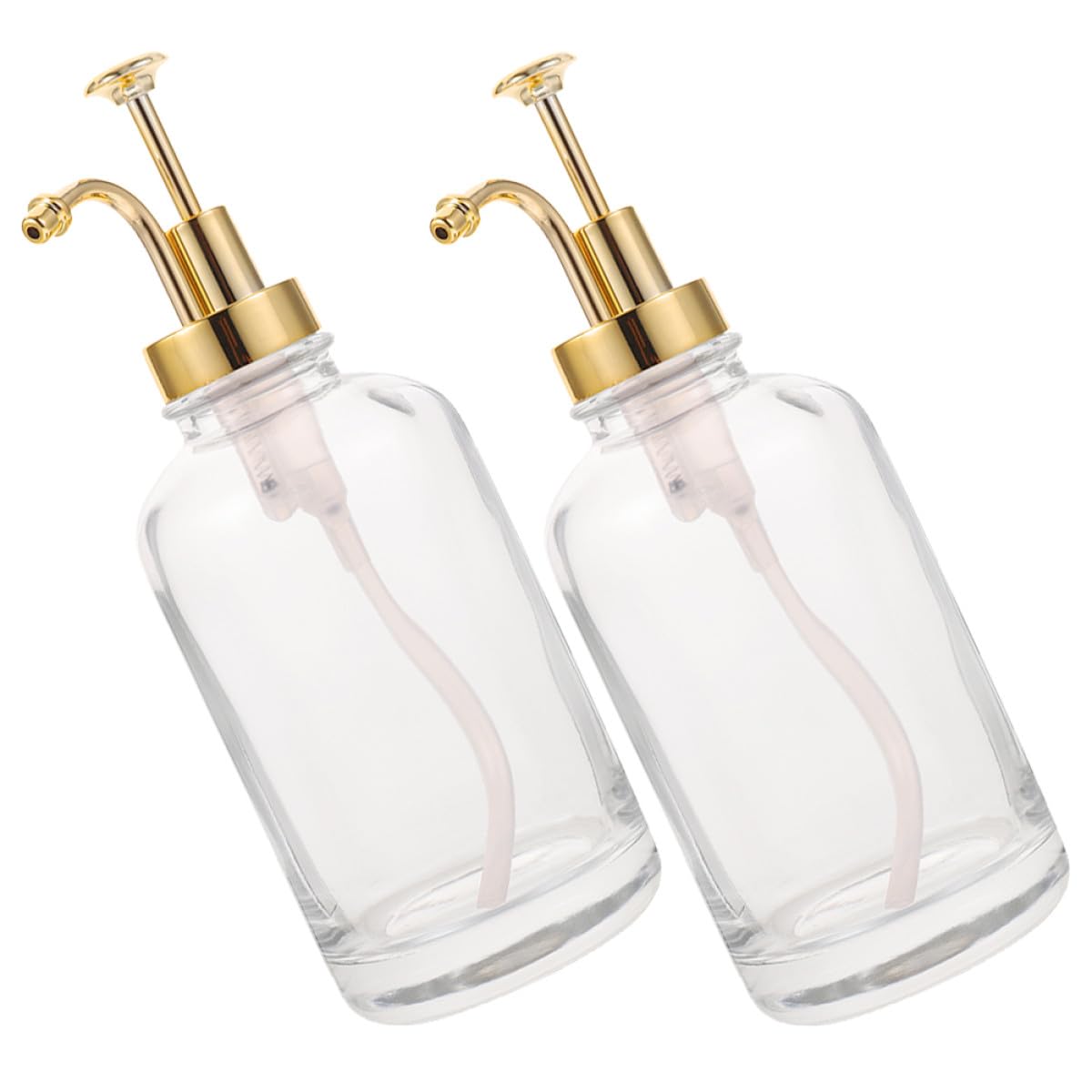 Gadpiparty Dispensador de Jarabe Multiusos de Vidrio y Acero Inoxidable, 2 Unidades de 500ml Diseño Único y Elegante para Almacenar Sirope en Cocina