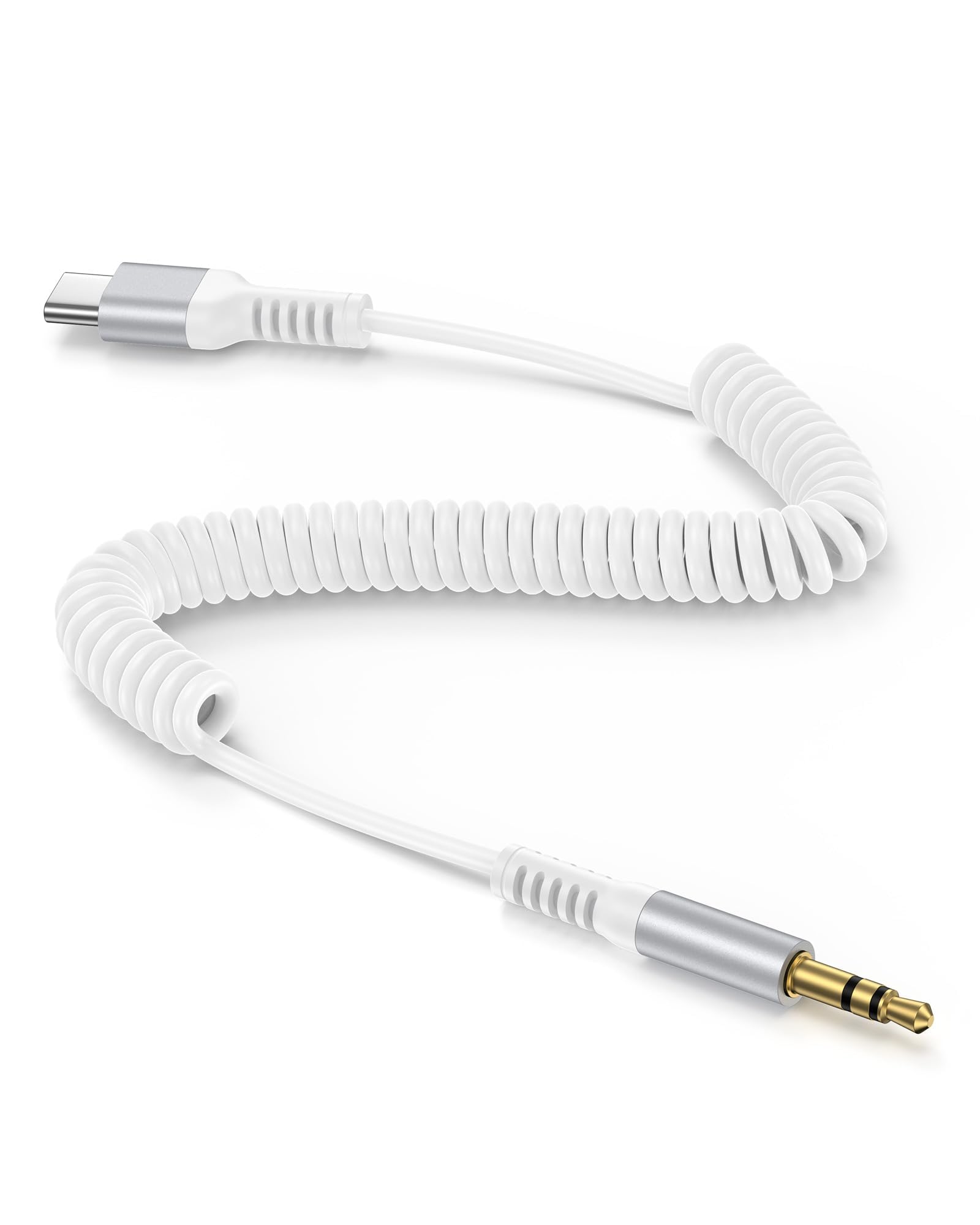 Coiled USB C to 3.5mm Audio Cable, Auxiliary to USB C for iPhone 17/16/15 Pro Max,17e, Retractable 6FT Hi-Fi Type C Aux Cord for Galaxy S26/S25 Ultra, Pixel 10/9, Aux Cable for Car,Headphones,Speakers — view 8