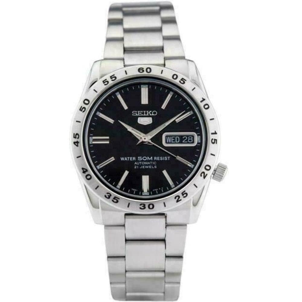 Men's Automatic Watch with Analog Display and Stainless Steel Strap SNKE01J1
