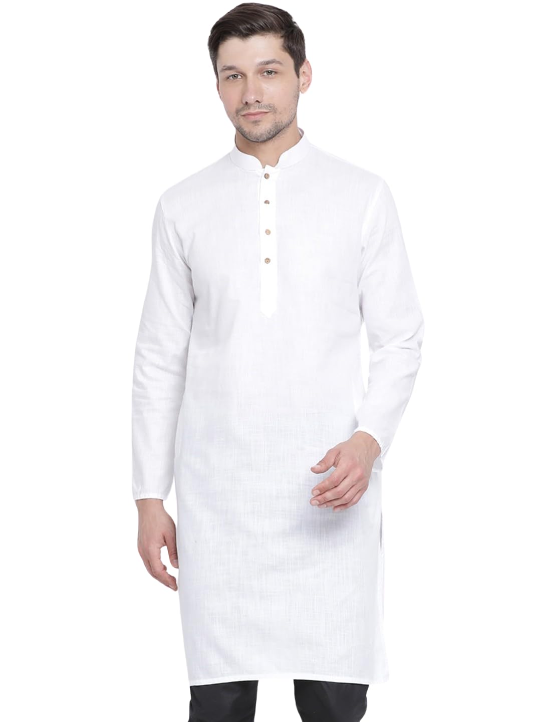 Lymio Men Kurta || Kurta For Men || Men's Cotton Blend Kurta || Long Slevee Kurta (Men-Kurta) (2Xl, White)