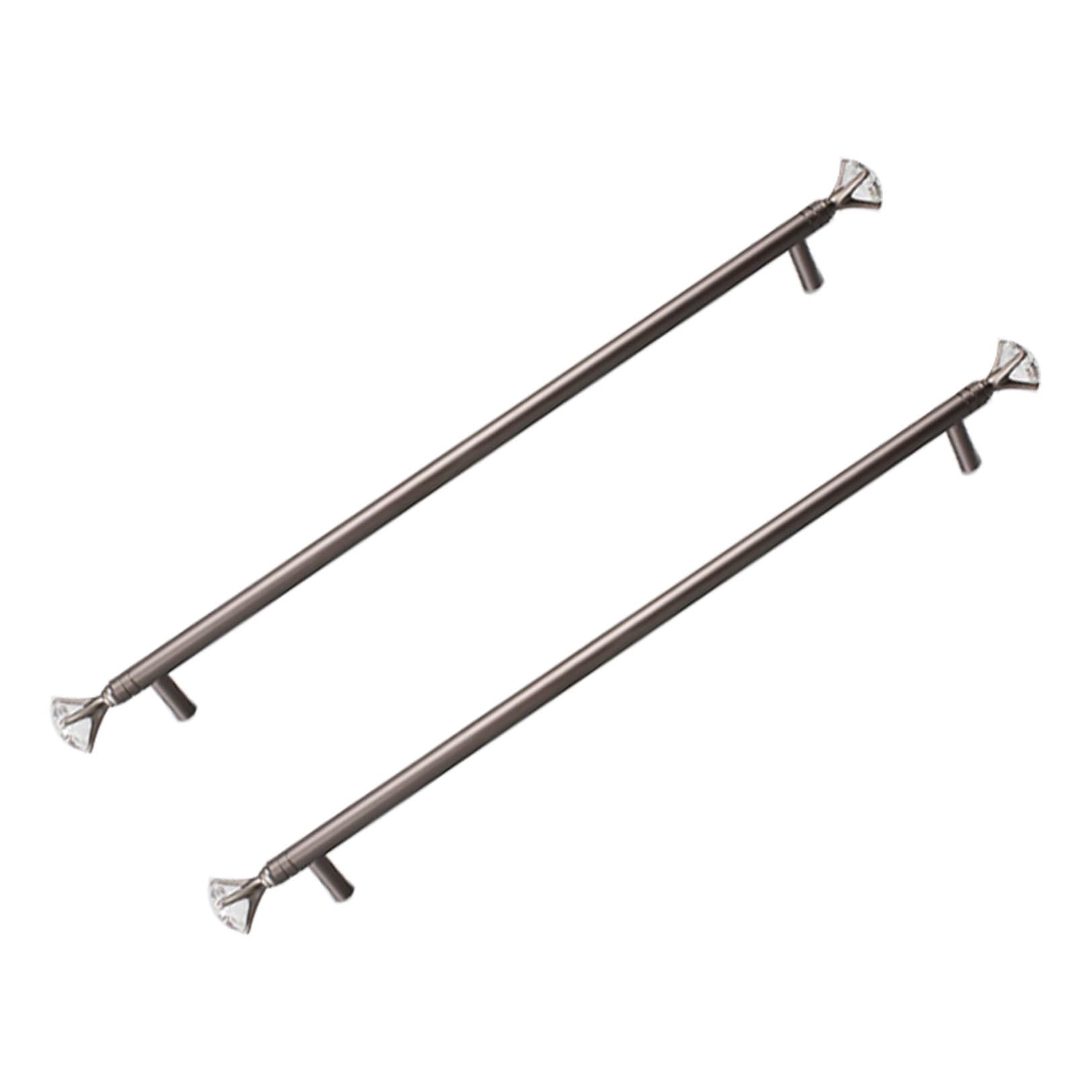 TYYCKJ Gray Drawer Handles 2 Pack Wardrobe Handles Aluminum Alloy and Crystal Kitchen Cabinets Pulls Cupboard Door Pulls (Hole Distance 96mm)