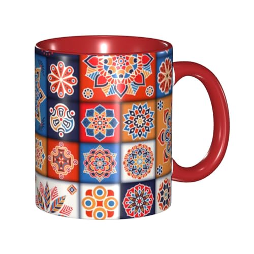 マグカップ エスニック柄 マンダラ柄 曼荼羅 コーヒーカップ 330ml 陶器 食器 おしゃれ 男女兼用 ミルクコップ コーヒー ティー オフィス 家庭用 誕生日 贈り物