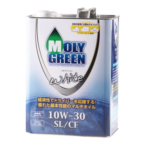 モリグリーン ガソリン・ディーゼルエンジンオイル ホワイト 10W-30 SL/CF 4L...