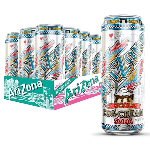 Image of AriZona Chocolate Egg Cream Soda | Lightly Carbonated | 22 Fl Oz (12 Pack)