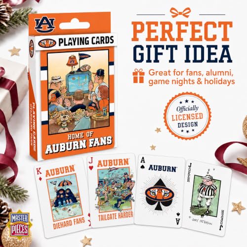 Image of Masterpieces Officially Licensed NCAA Auburn Tigers Playing Cards for Fans - 54 Card Deck for Adults
