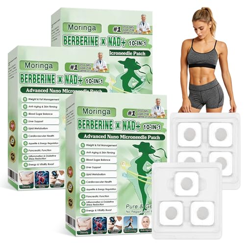 Hgkvnul Moringa Patches 10-in-1 Nano Microdarts Patch Natural for Women and Men (3 Boxes)