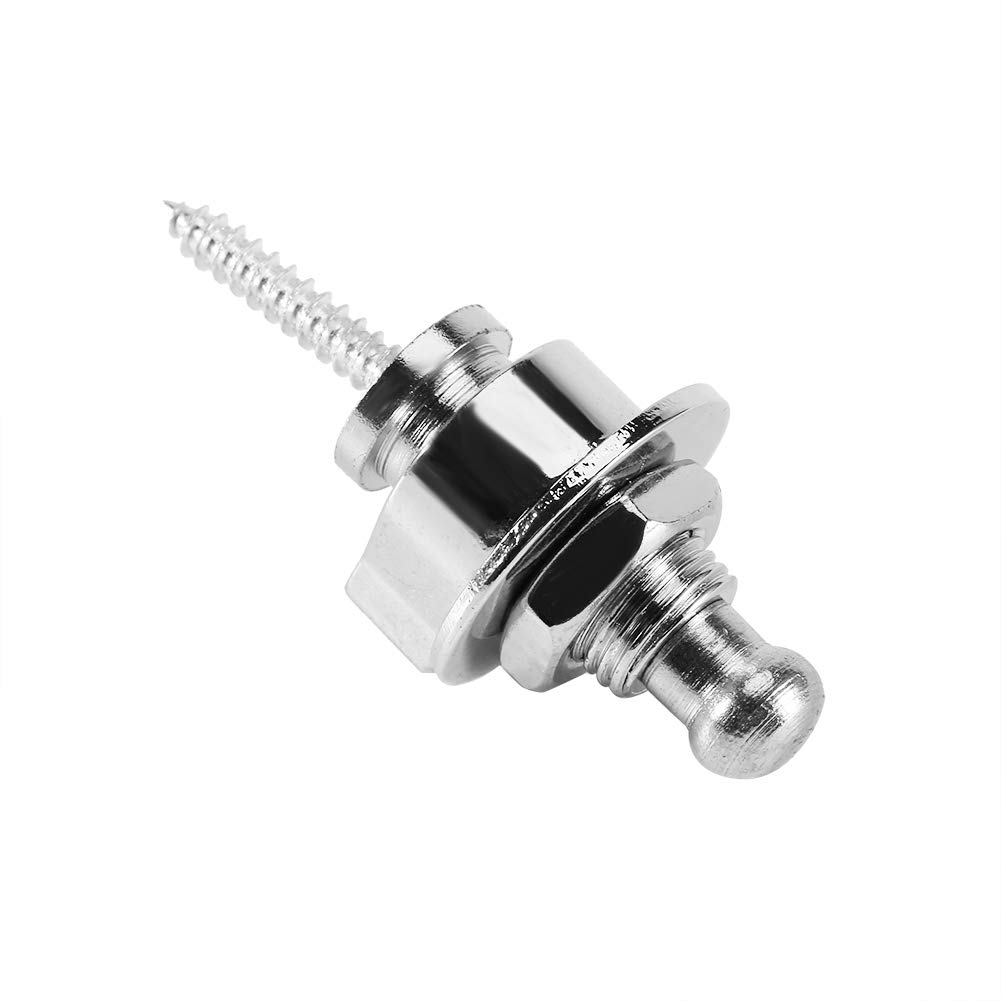 10PCS Guitar Strap Lock Set Guitar Security Straplocks Buttons Strap Retainer System for Electric Bass Acoustic Guitars (Silver) - Image 4