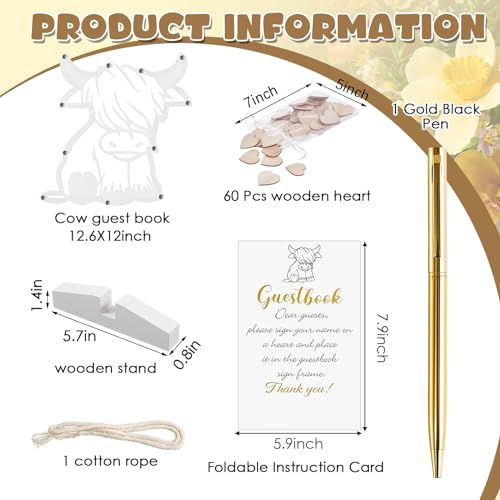 Kosiz-Baby-Shower-Guest-Book-Alternatives-Baby-Shower-Decorations-with-Wooden-Hearts-for-60-Guests-Baby-Shower-Sign-Picture-Frame-Pregnancy-Keepsake-for-Soon-to-Be-Moms-WhiteHighland-Cow Kosiz Baby Shower Guest Book Alternatives Baby Shower Decorations with Wooden Hearts for 60 Guests Baby Shower Sign Picture Frame Pregnancy Keepsake for Soon to Be Moms WhiteHighland Cow